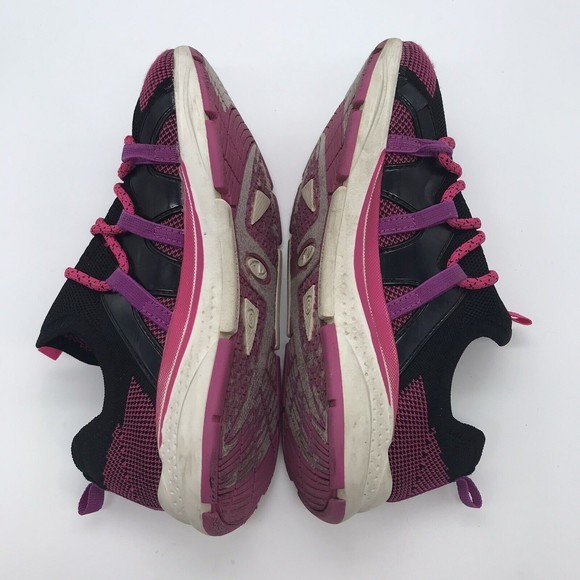 Athletic Works Knit Cage Sneaker Girls 3M Slip On Pink & Black Running Shoes - Picture 7 of 9